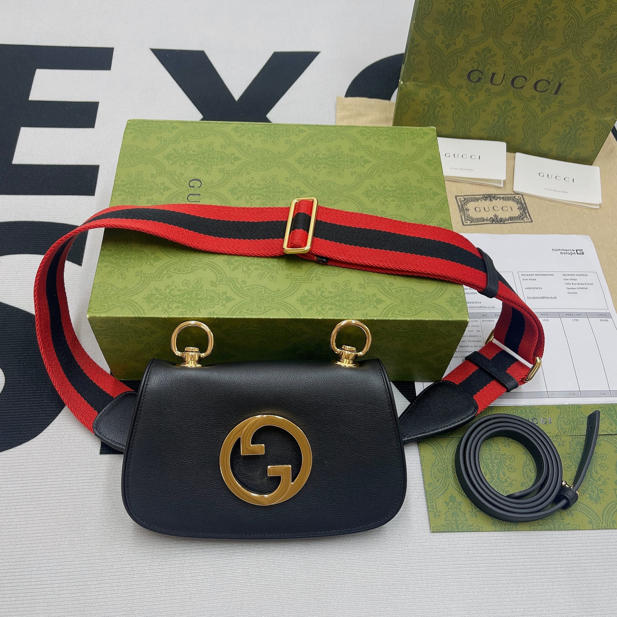 gg Blondie Mini Bag Black For Women, Women’s Bags 8.7in/22cm gg‎ ‎698643 UXXAG 1064