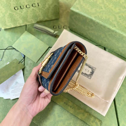 gg Jackie 1961 Chain Long Wallets For Women, Women’s Wallets 19cm/7.5in gg