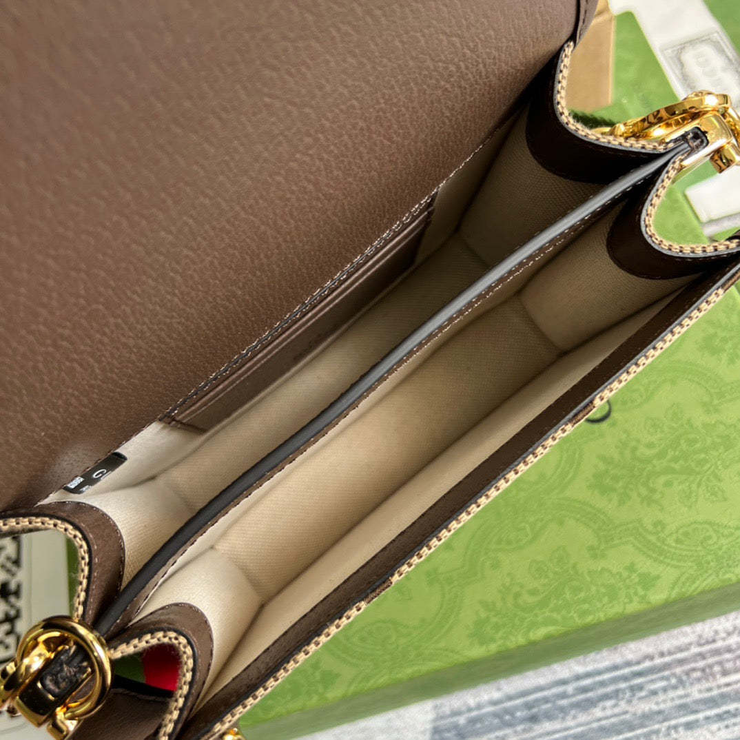 gg Ophidia Mini Jumbo gg Bag Camel And Ebony Jumbo gg Canvas  For Men 4.7in/12cm gg 