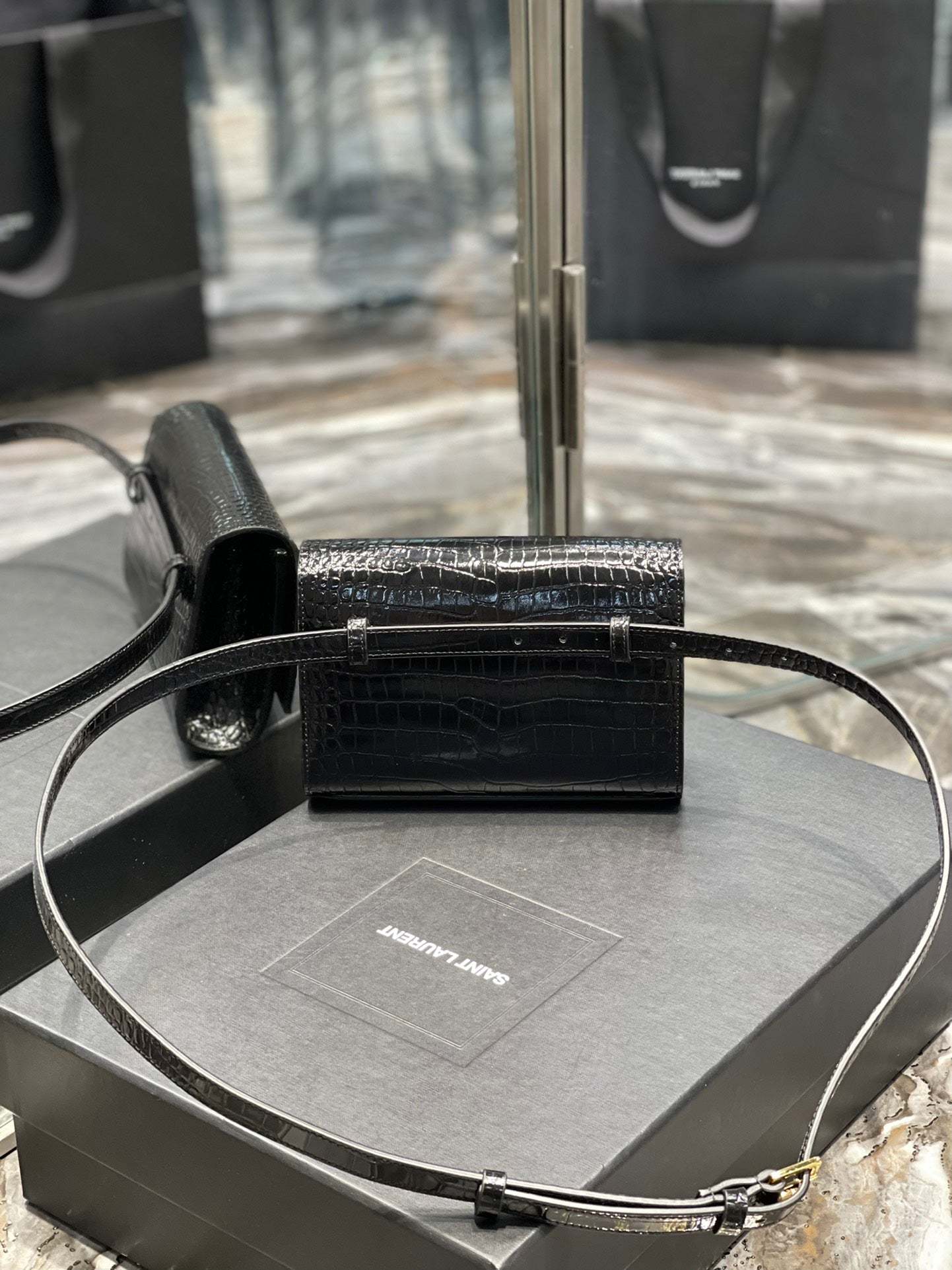 YSSL Kate Belt Bag Light Black For Women, Women’s Bags 7in/18cm YSL