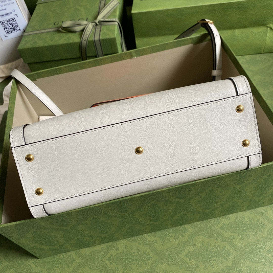 gg Diana Small Tote Bag White For Women 11in/27cm gg 702721 U3ZDT 9196