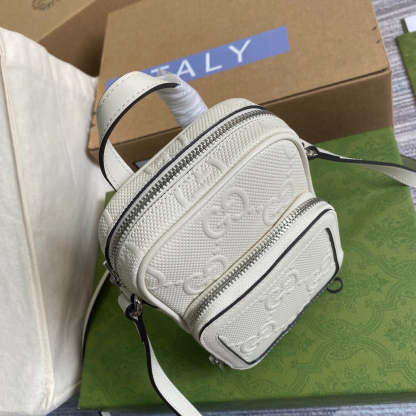gg Embossed Mini Bag White gg Embossed For Men 6.7in/17cm gg 