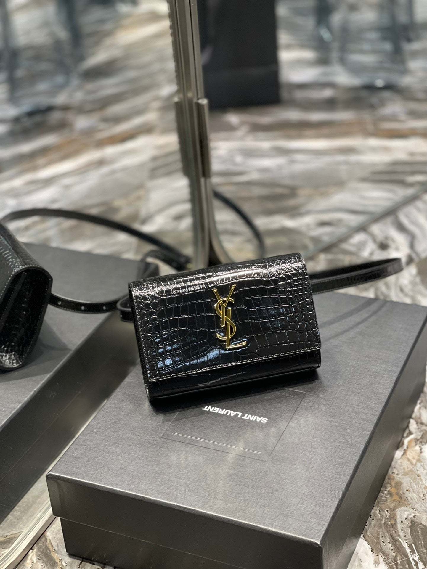 YSSL Kate Belt Bag Light Black For Women, Women’s Bags 7in/18cm YSL