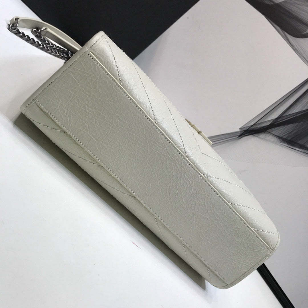 YSSL Niki Medium Shopping Bag White For Women 12.6in/32cm YSL 