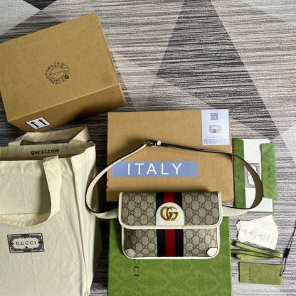 gg Ophidia Belt Bag Beige And Ebony gg Supreme Canvas, A Material With Low Environmental Impact For Men  8.7in/22cm gg 674081 96IWT 9794