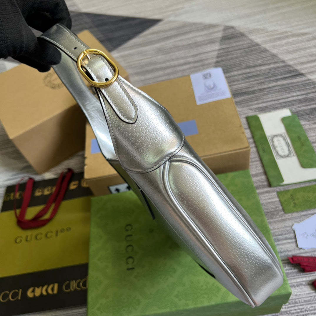 gg Jackie 1961 Small Shoulder Bag Silver For Women, Women’s Bags 10.8in/28cm gg