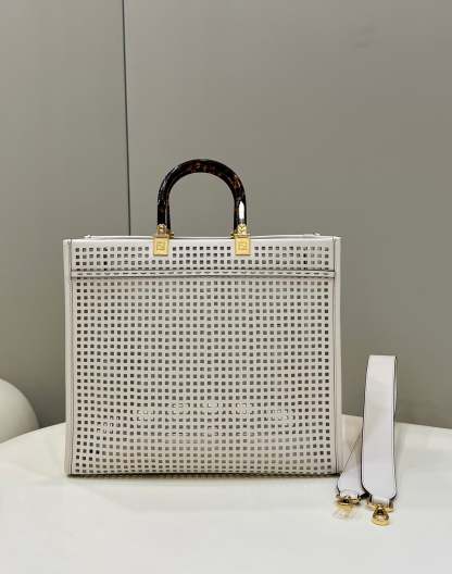 FI FI Sunshine Medium Two-toned perforated Bag For Woman 37cm/14.5in