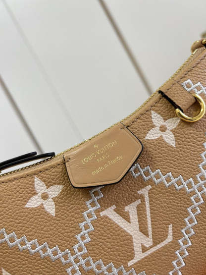 LV Easy Pouch On Strap Monogram Empreinte Arizona Beige For Women, WoHandbags 7.5in/19cm LV M81137