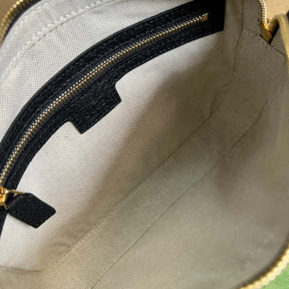 gg Shoulder Bag With Interlocking G Black And White gg Supreme Canvas For Women  9.6in/24.5cm gg