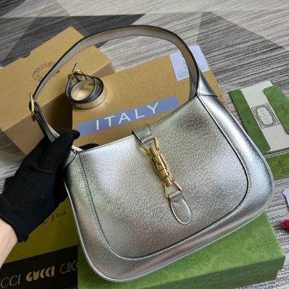 gg Jackie 1961 Small Shoulder Bag Silver For Women, Women’s Bags 10.8in/28cm gg