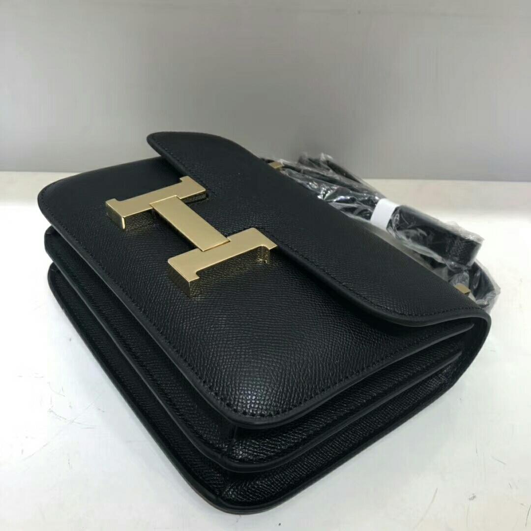 HM Constance 23 Epsom Black For Women, Women���s Handbags, Shoulder Bags 9in/23cm