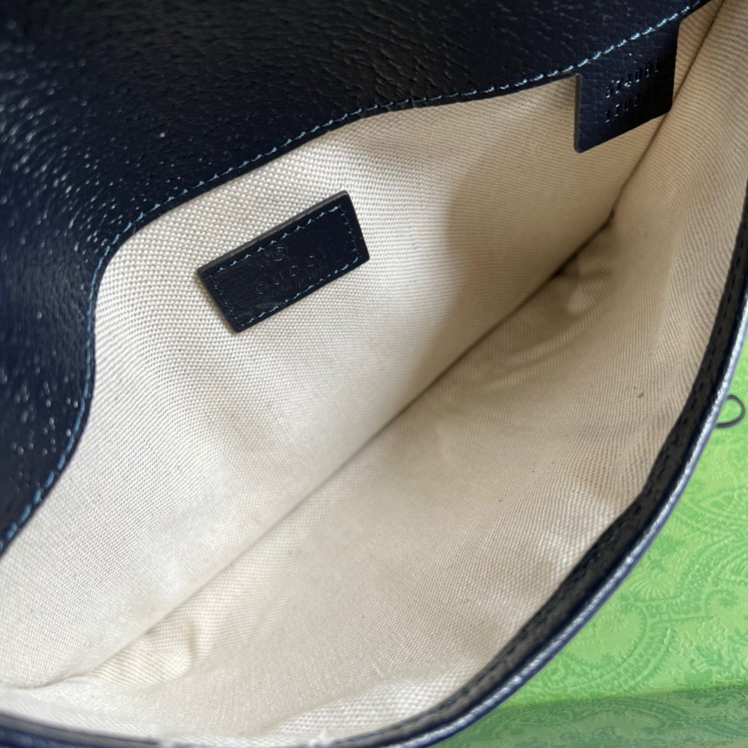 gg Ophidia Belt Bag Beige And Blue gg Supreme Canvas For Men  8.7in/22cm gg 674081 96IWN 4076