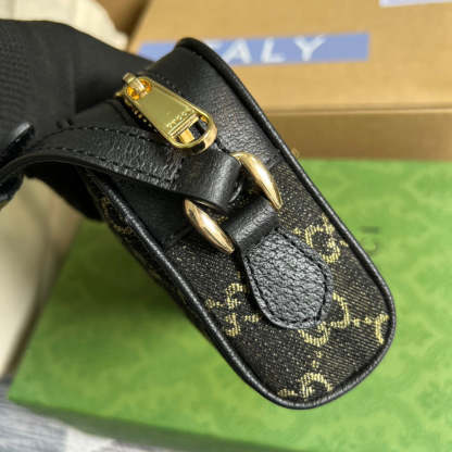 gg Ophidia Mini gg Bag Black And Ivory gg Denim Jacquard For Women  7in/17.5cm gg 517350 UN3BG 1274