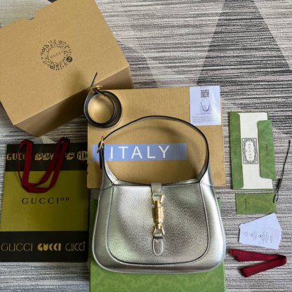 gg Jackie 1961 Small Shoulder Bag Silver For Women, Women’s Bags 10.8in/28cm gg