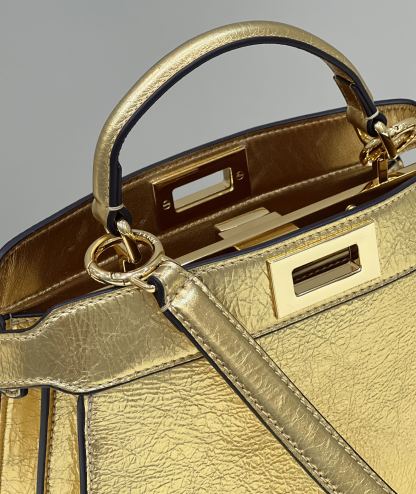 FI Peekaboo Small Gold Bag For Woman 27cm/11in