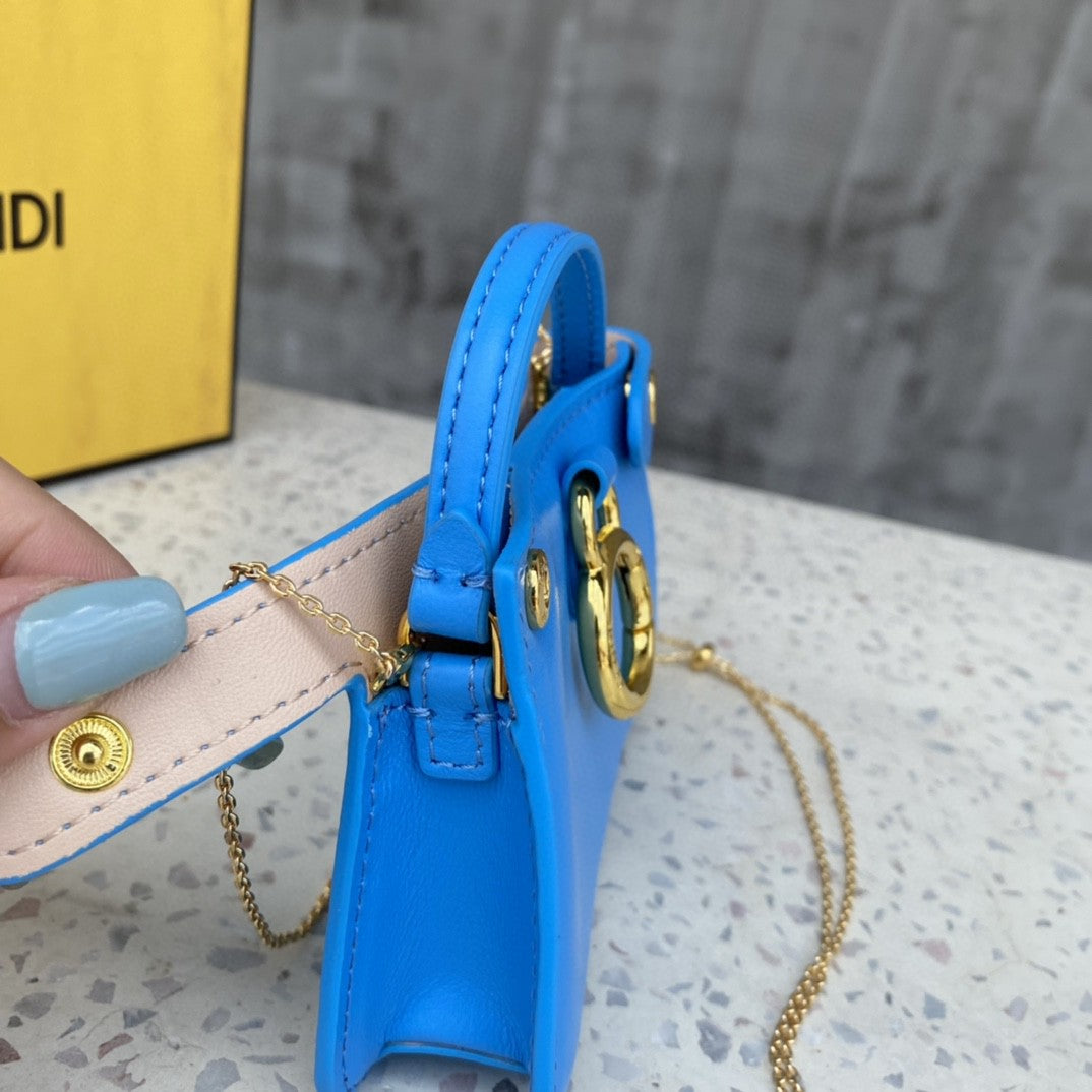 FI Nano Peekaboo Charm Crossbody Blue Bag For Woman 12cm/4.5in