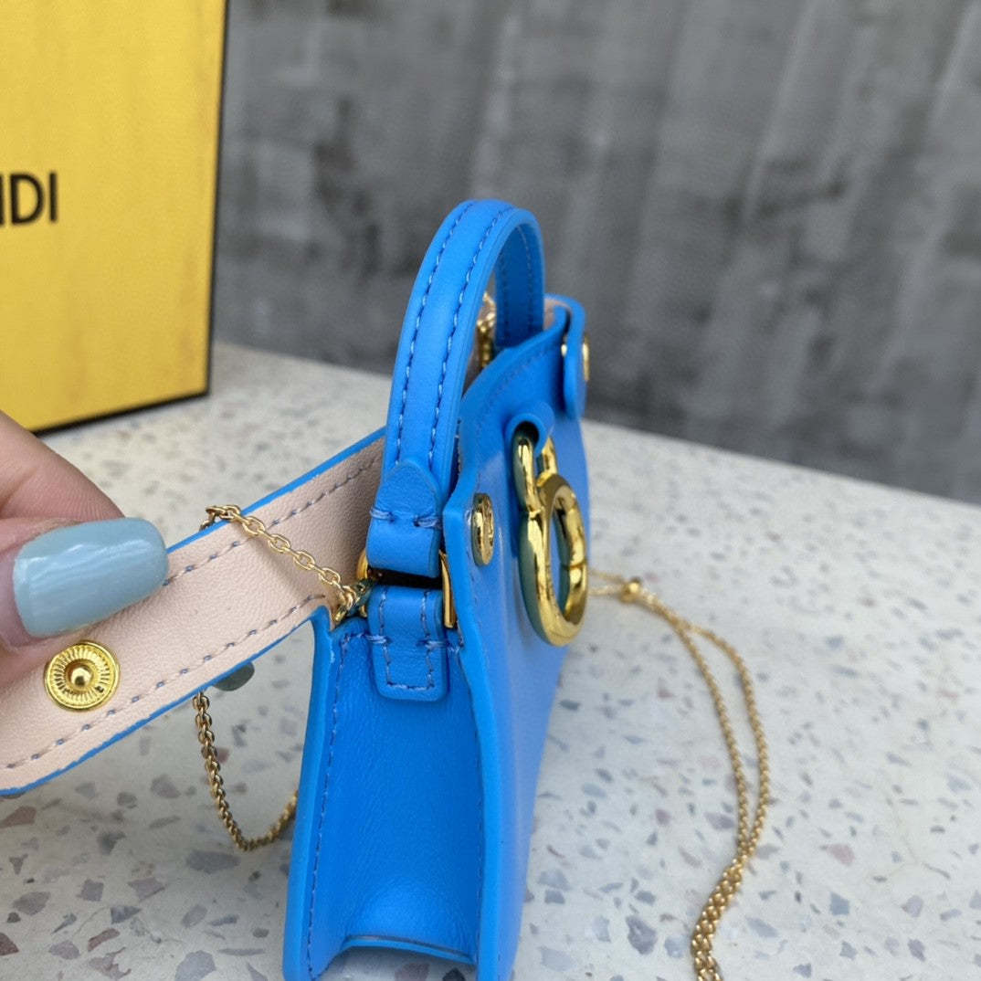 FI Nano Peekaboo Charm Crossbody Blue Bag For Woman 12cm/4.5in