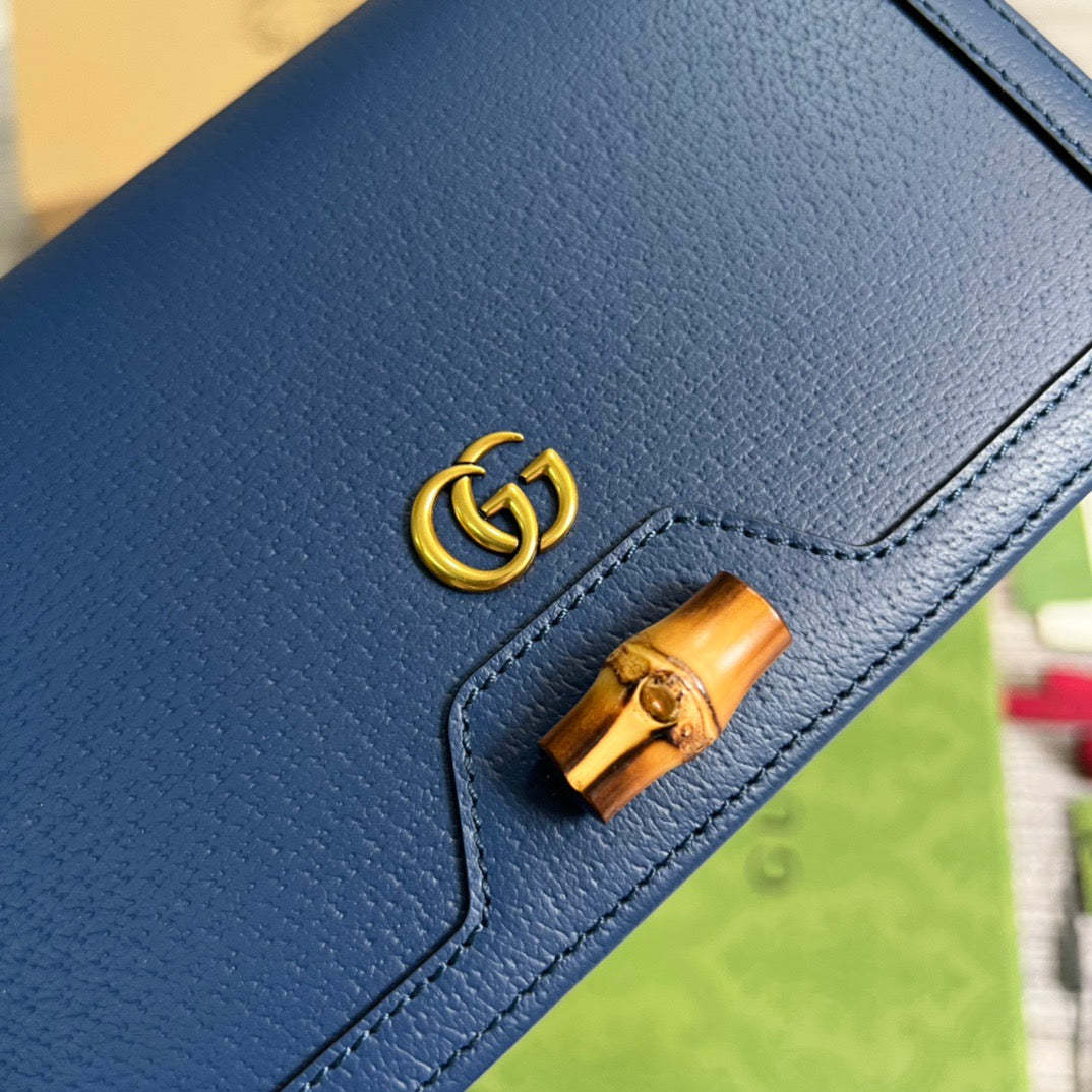 gg Diana Mini Bag With Bamboo Blue For Women, Women’s Bags 7.5in/19cm gg