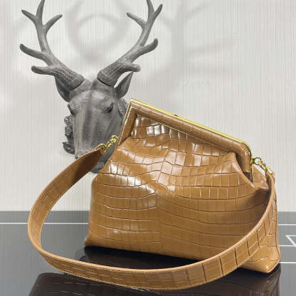 FI First Medium Brown Crocodile Bag For Woman 32.5cm/13in