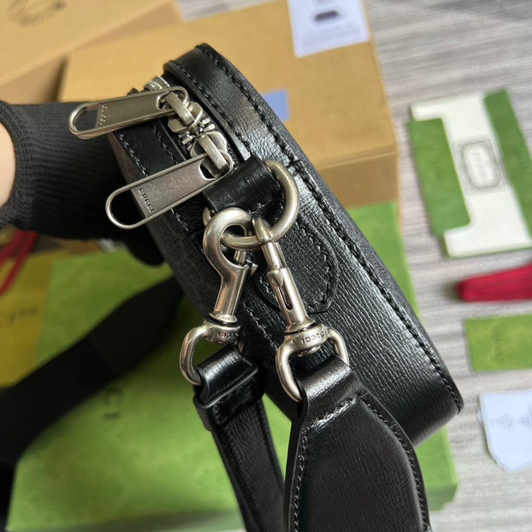 gg Shoulder Bag With Interlocking G Black gg Supreme Canvas For Women  9.6in/24.5cm gg 703468 92THF 1000