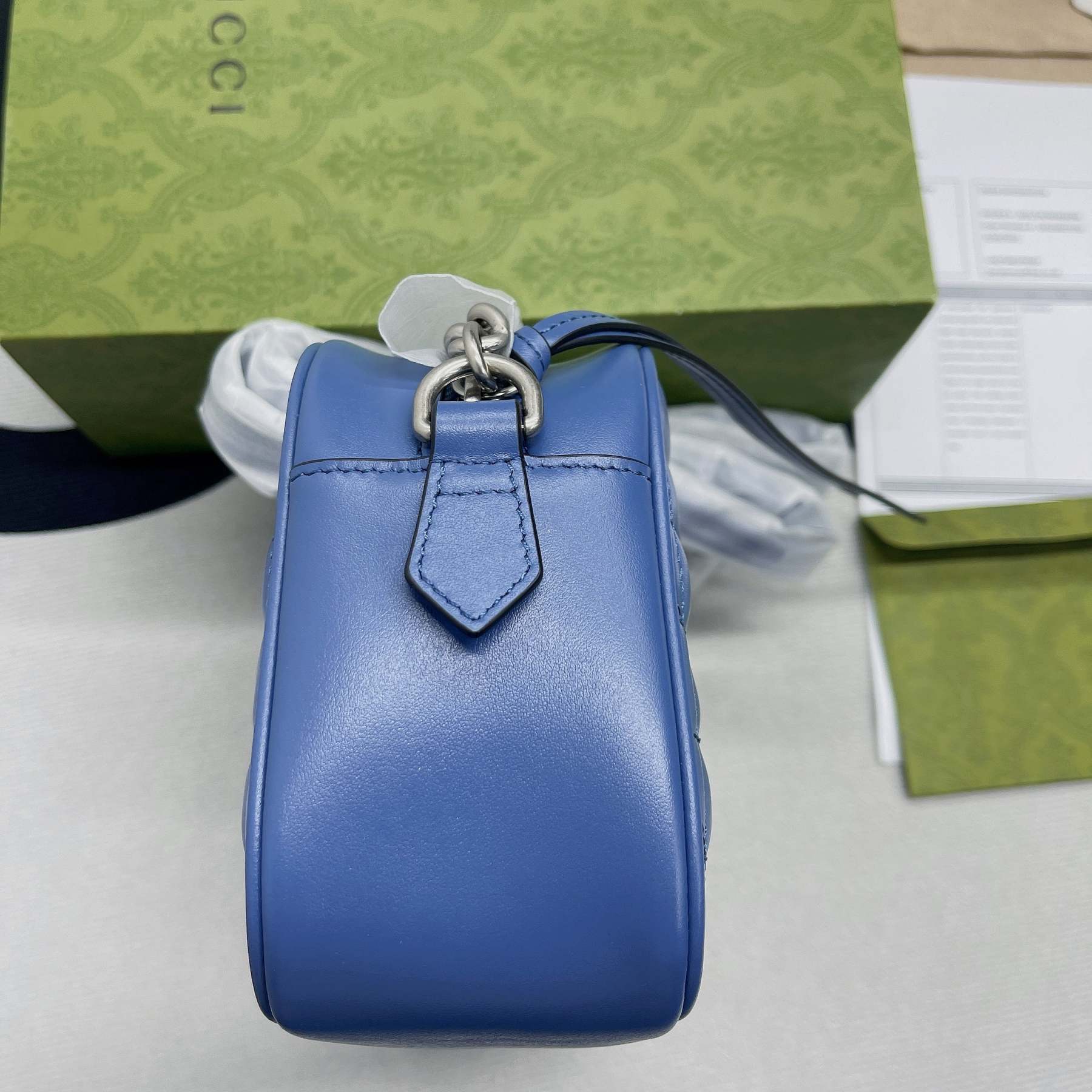 gg Marmont Matelasse Shoulder Bag Blue For Women, Women’s Bags 9.5in/24cm gg 634936 UM8BF 4340