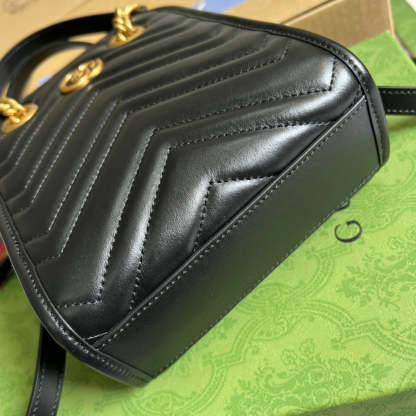 gg Marmont Matelasse Mini Bag Black For Women, Women’s Bags 7.5in/19cm gg ‎696123 DTDHT 1000