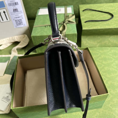 gg Ophidia Small Top Handle Bag Beige And Blue gg Supreme Canvas  For Women 10in/25cm 651055 96IWN 4076