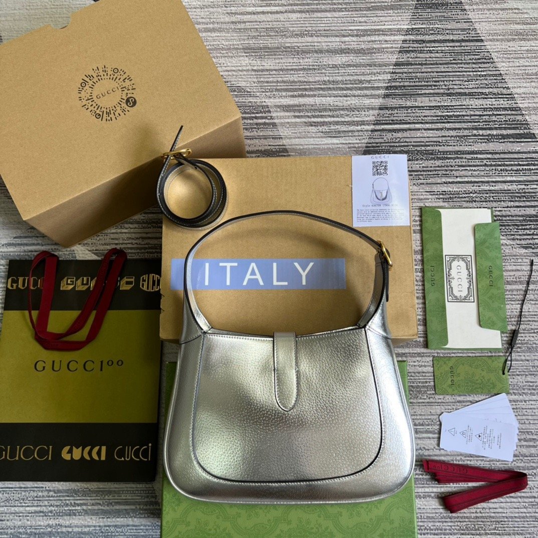 gg Jackie 1961 Small Shoulder Bag Silver For Women, Women’s Bags 10.8in/28cm gg