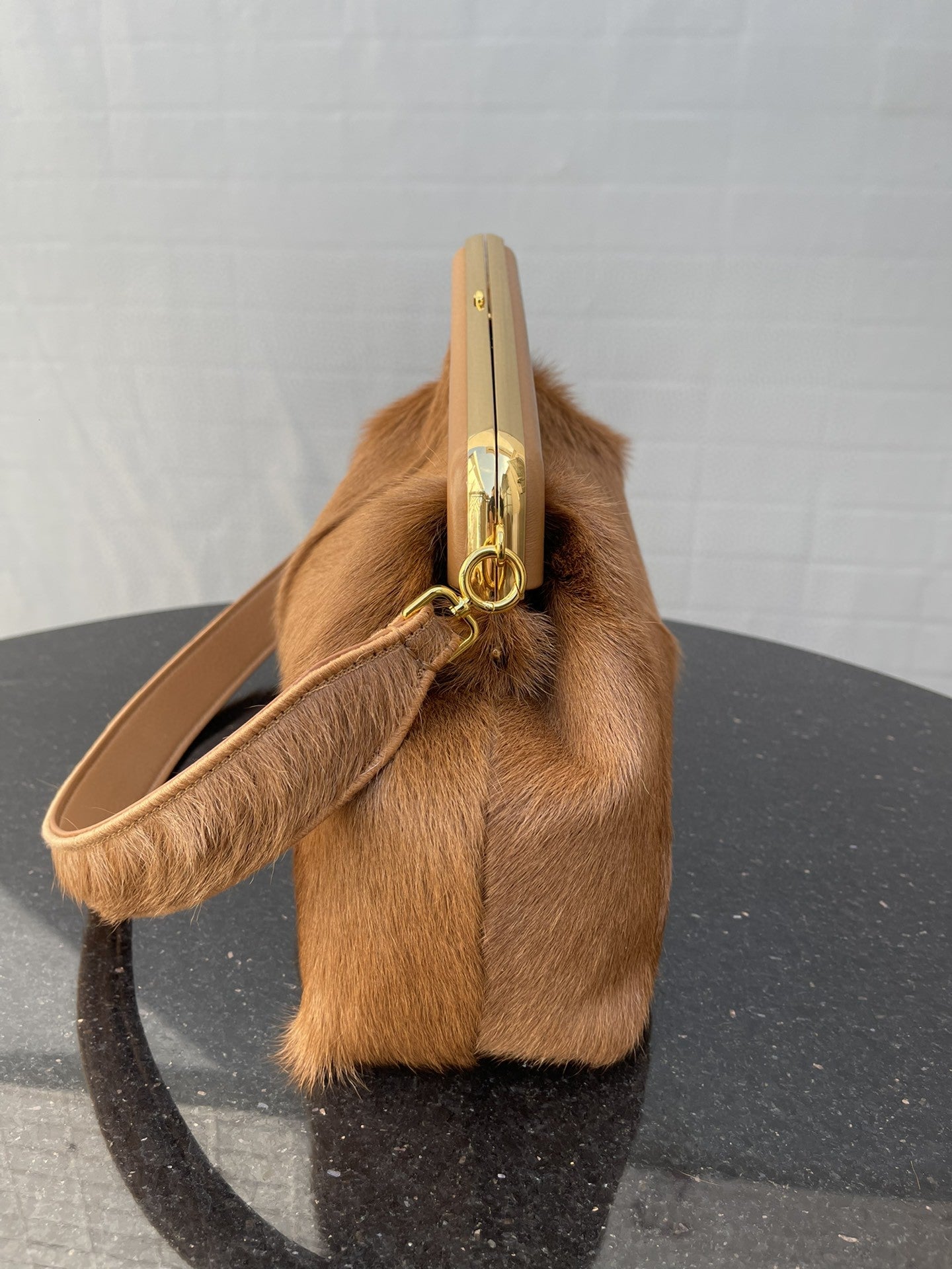 FI First Medium Brown Fox Fur Bag For Woman 32.5cm/13in