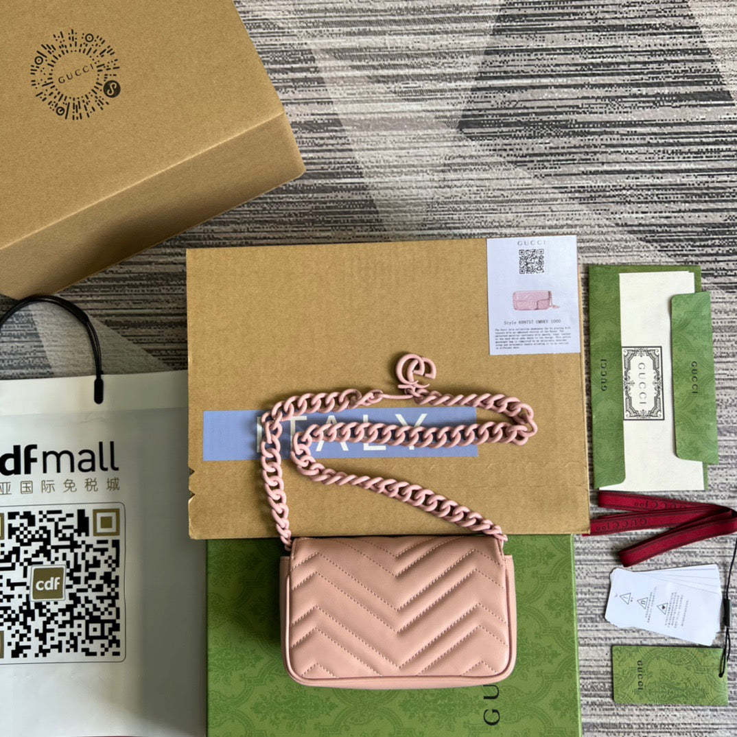 gg Marmont Super Mini Bag Pink For Women, Women’s Bags 6.2in/17cm gg