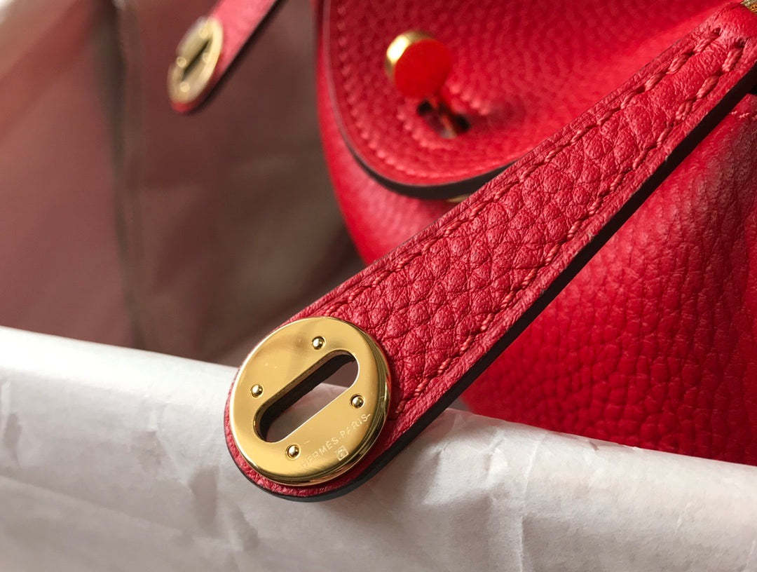 HM Lindy Mini Clemence Bag Red For Women, Women���s Handbags, Shoulder And Crossbody Bags 7.5in/19cm