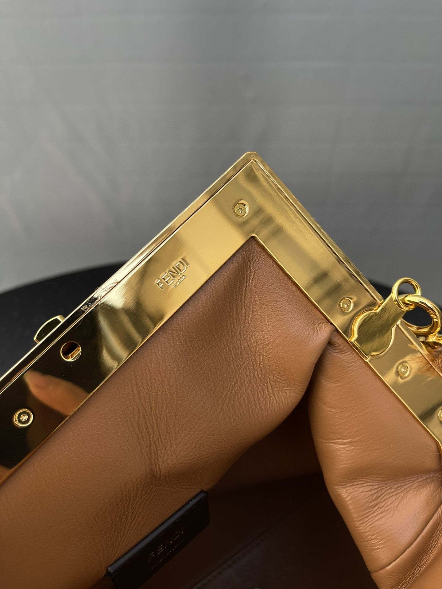 FI First Medium Brown Fox Fur Bag For Woman 32.5cm/13in