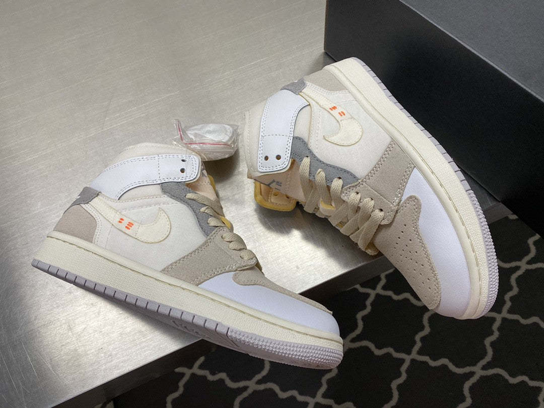 Nike air Jordan 1 Mid SE Craft ���Inside Out��� Beige For Men DQ3726-100