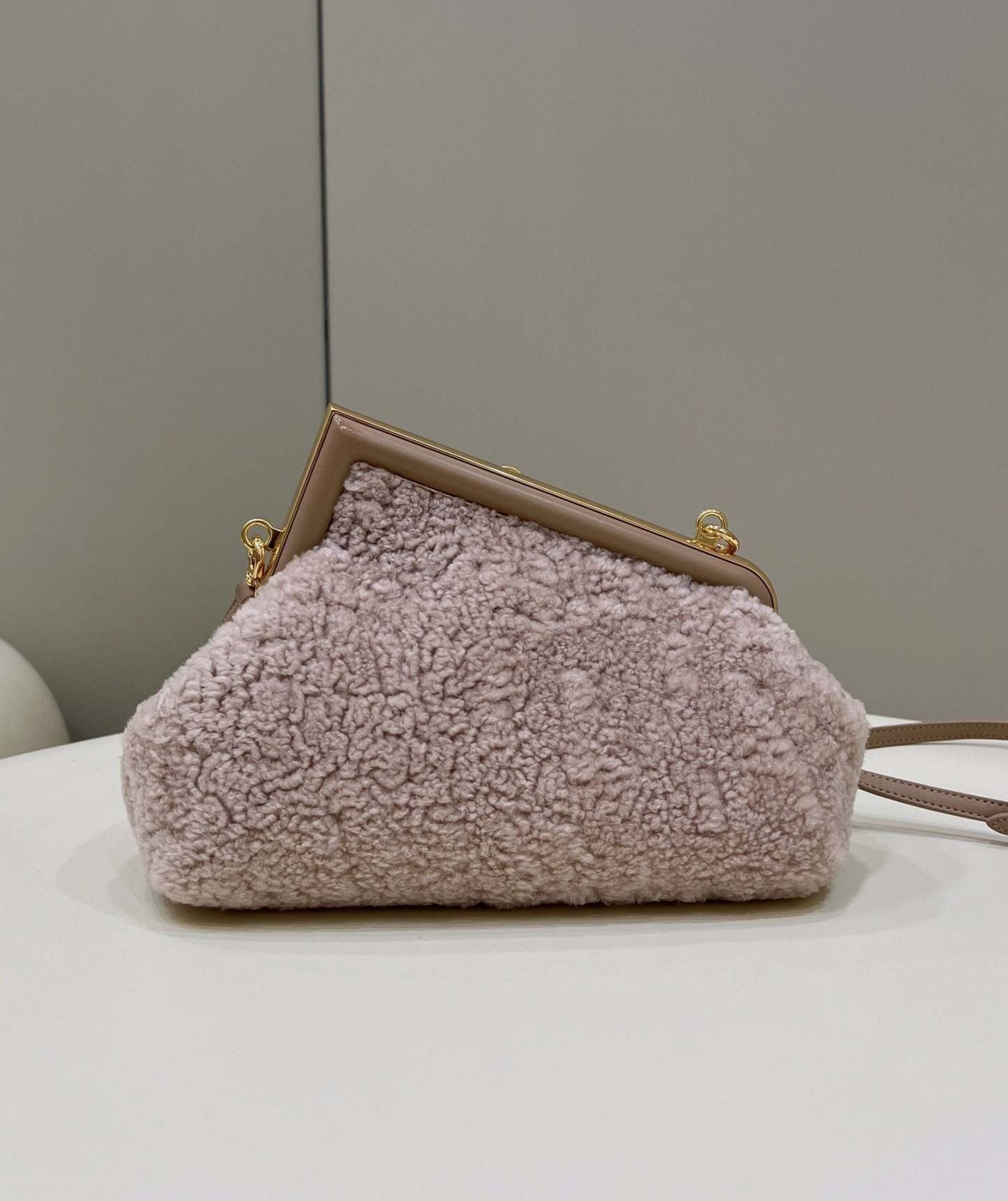 FI First Small Pink Mink Bag For Woman 26cm/10in