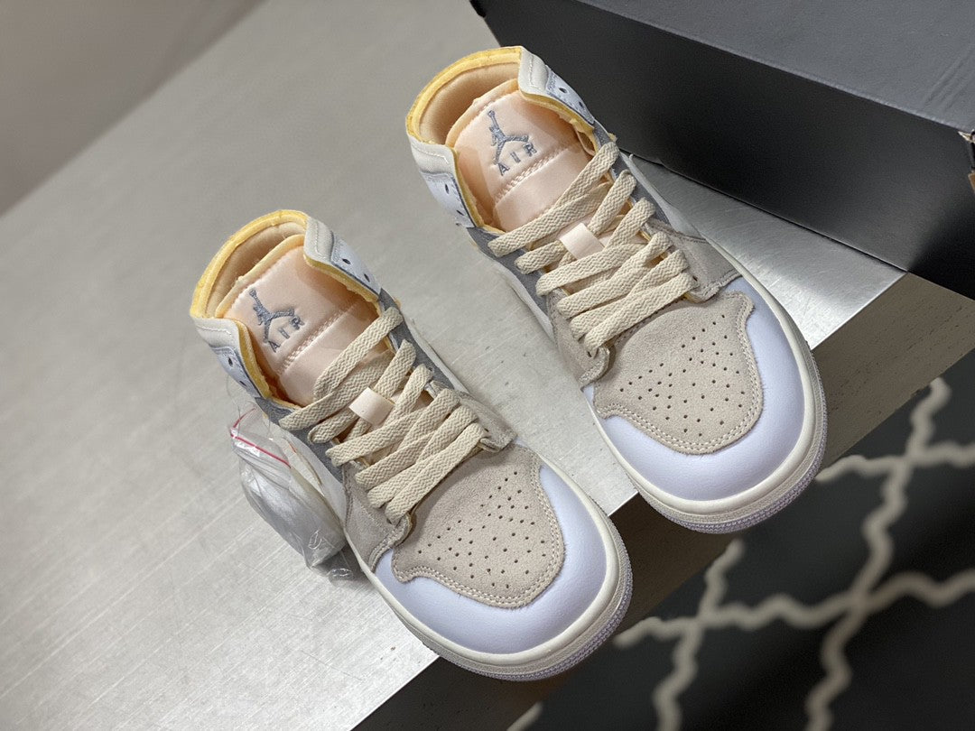 Nike air Jordan 1 Mid SE Craft ���Inside Out��� Beige For Men DQ3726-100