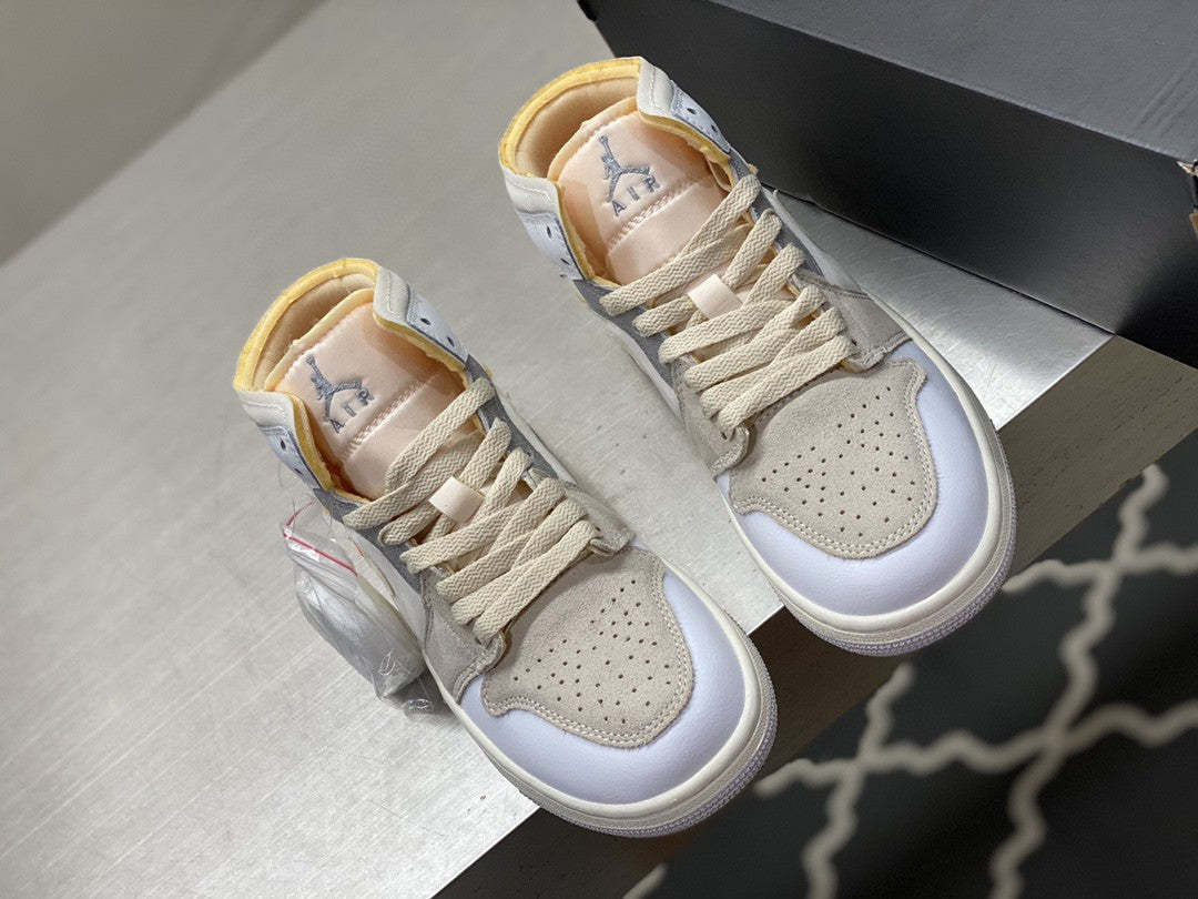 Nike air Jordan 1 Mid SE Craft ���Inside Out��� Beige For Men DQ3726-100