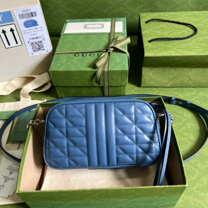 gg Marmont Matelasse Shoulder Bag Blue For Women, Women’s Bags 9.5in/24cm gg 634936 UM8BF 4340