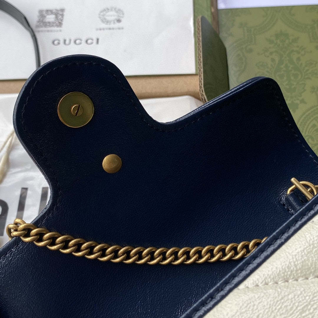 gg Marmont Super Mini Bag White For Women 6in/16cm gg