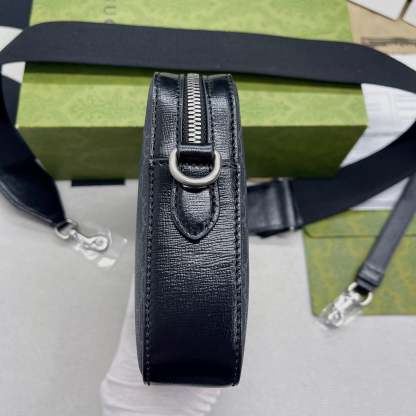 gg Shoulder Bag With Interlocking G Black gg Supreme Canvas For Women  9.6in/24.5cm gg 703468 92THF 1000