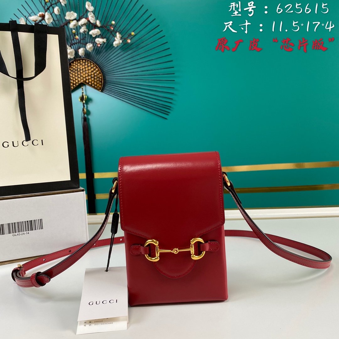 gg Horsebit 1955 Mini Bag Red For Women And Men 6.7in/17cm gg 625615