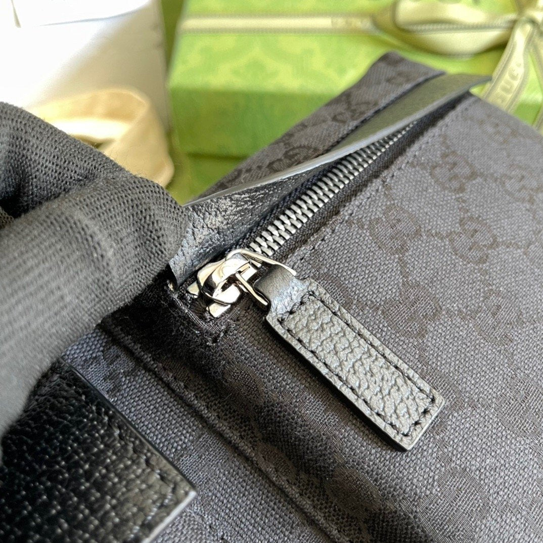 gg Supreme Canvas Two Pocket Waist Belt Bag Black gg Supreme Canvas For Men  3in/7.5cm gg