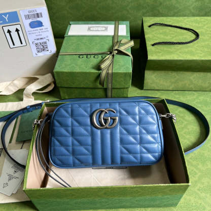gg Marmont Matelasse Shoulder Bag Blue For Women, Women’s Bags 9.5in/24cm gg 634936 UM8BF 4340