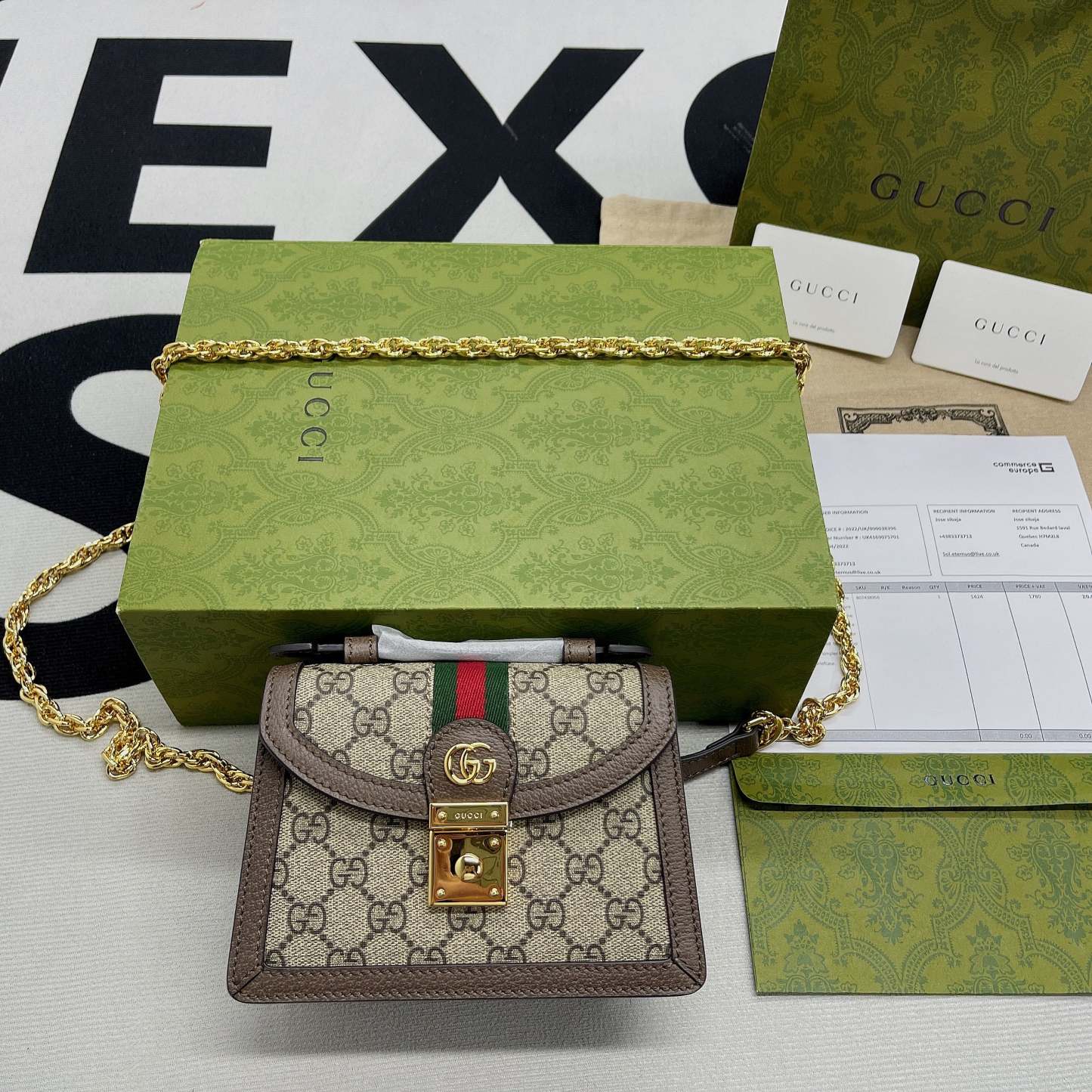 gg Ophidia gg Mini Shoulder Bag Beige For Women, Women’s Bags 6.9in/18cm gg 696180 96IWG 8745