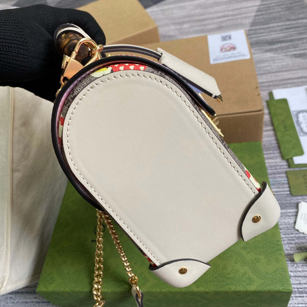 gg Padlock gg Small amboo Strawberry Shoulder Bag Beige For Women, Women’s Bags 9.5in/24cm gg