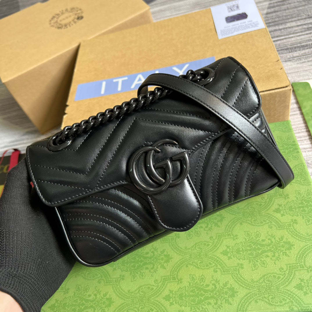 gg Marmont Matelasse Mini Bag Black For Women, Women’s Bags 8.5in/22cm gg