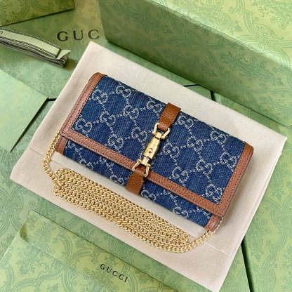 gg Jackie 1961 Chain Long Wallets For Women, Women’s Wallets 19cm/7.5in gg