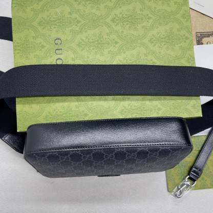 gg Shoulder Bag With Interlocking G Black gg Supreme Canvas For Women  9.6in/24.5cm gg 703468 92THF 1000