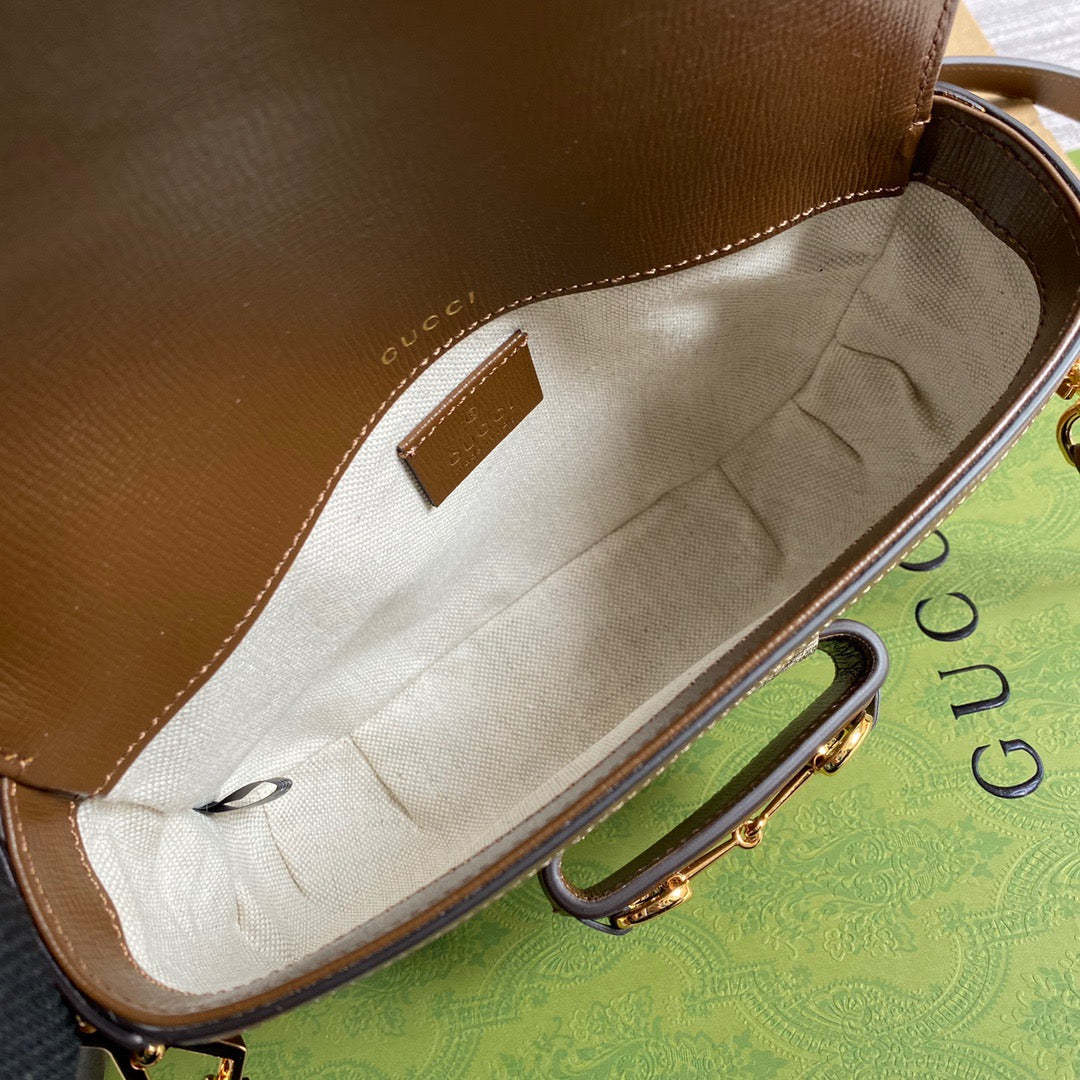 gg Horsebit 1955 gg Mini Bag Beige For Women, Women’s Bags 8in/21cm gg