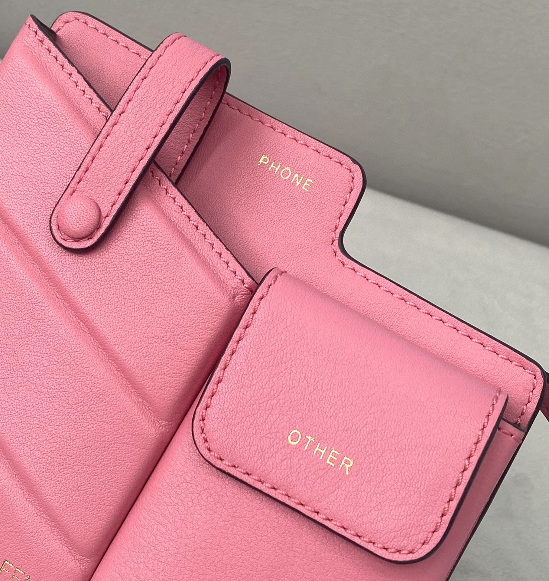 FI Bustine 2 Pockets Mini Pink Bag For Woman 16cm/6in