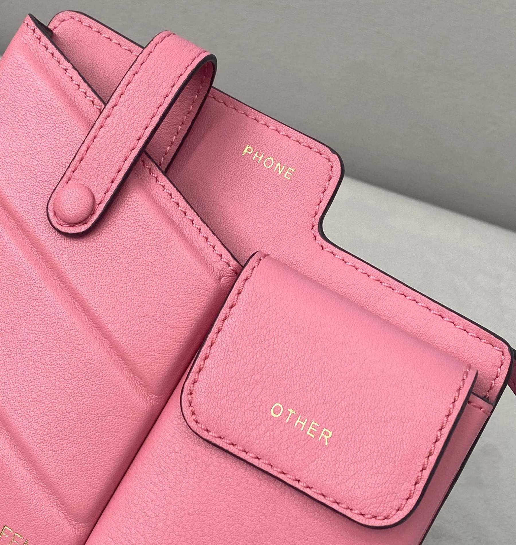 FI Bustine 2 Pockets Mini Pink Bag For Woman 16cm/6in